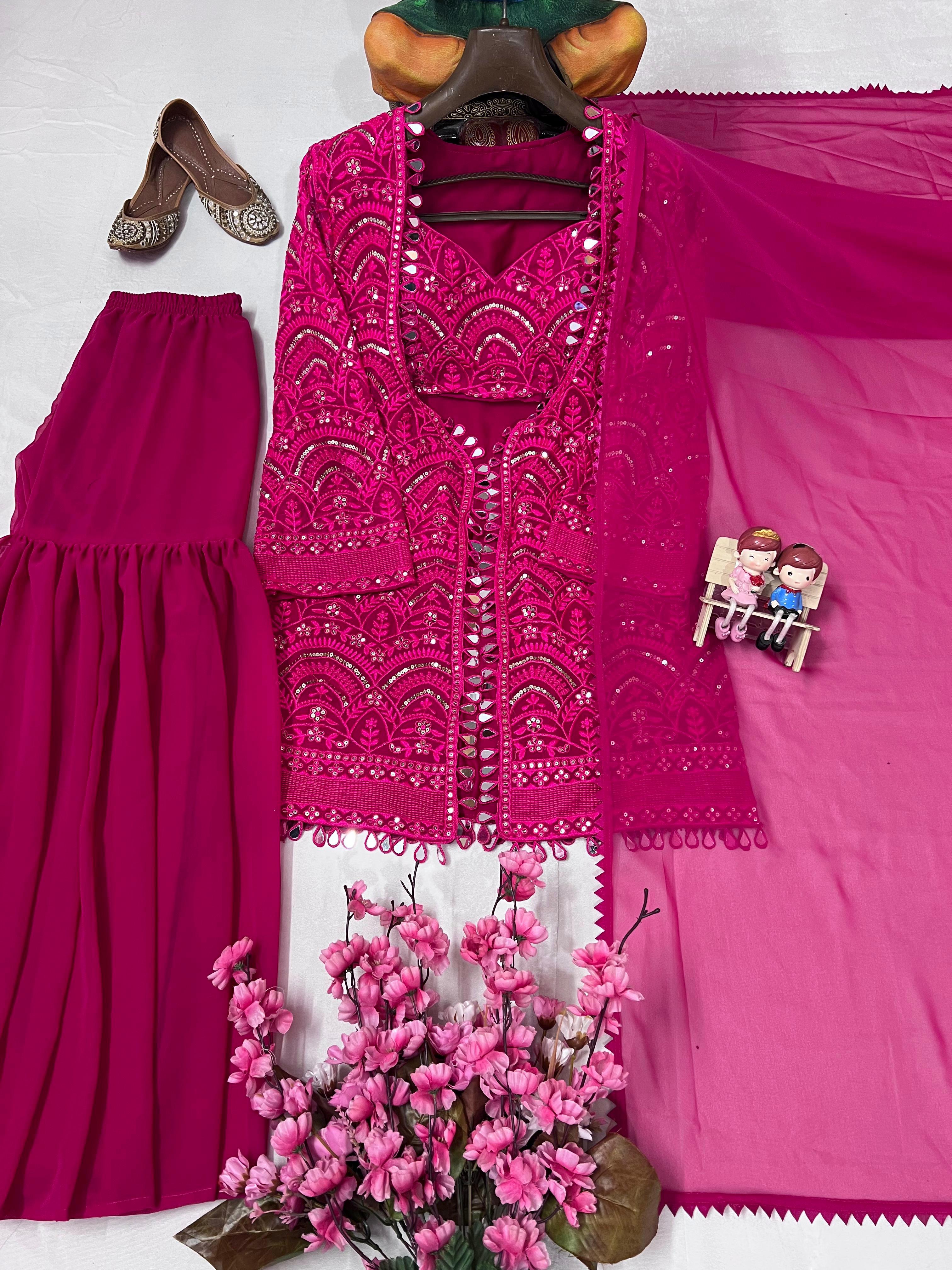 ENHANCE THE BEAUTY OF YOUR WARDROBE WITH THIS NEWLY LAUNCHED INDOWESTERN SHARARA-SET