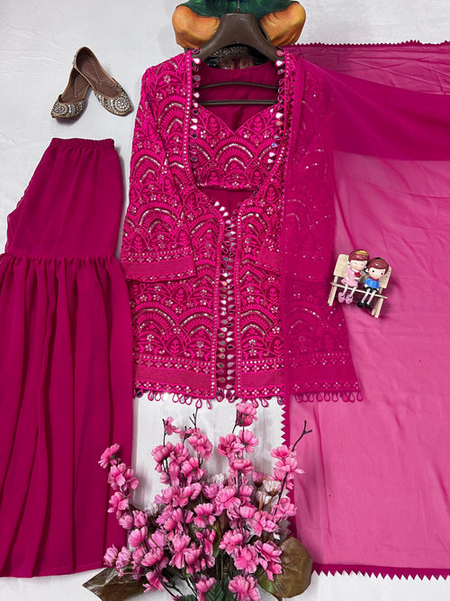 ENHANCE THE BEAUTY OF YOUR WARDROBE WITH THIS NEWLY LAUNCHED INDOWESTERN SHARARA-SET